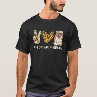 Peace Liebe Bulldog Vater Ever Dog T-Shirt