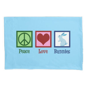 Peace Liebe Bunnies Kissenbezug