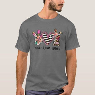 Peace Liebe Bunny Peace Hand Schildkröte Osterfeie T-Shirt