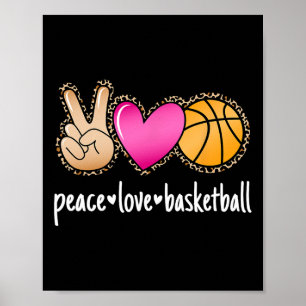 Peace Liebe Bysketbyll Leopard Print Girls - Fraue Poster