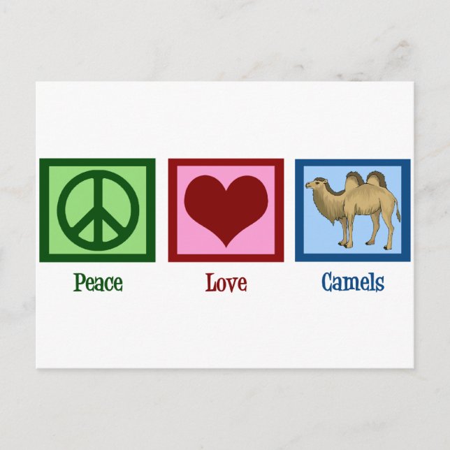 Peace Liebe Camels Postkarte (Vorderseite)