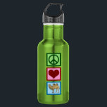 Peace Liebe Camels Trinkflasche<br><div class="desc">Ein niedliches Kamellover-Geschenk,  das Peace Liebe Camels liest.</div>