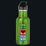 Peace Liebe Camels Trinkflasche<br><div class="desc">Ein niedliches Kamellover-Geschenk, das Peace Liebe Camels liest.</div>