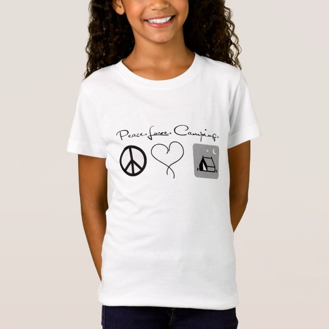 Peace Liebe Camping Shirts für Kinder (Vorderseite)