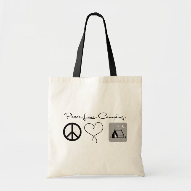 Peace Liebe Camping Tote Tasche (Vorne)