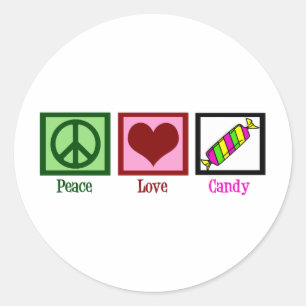 Peace Liebe Candy Runder Aufkleber