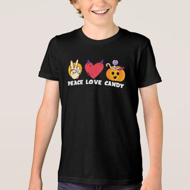 Peace Liebe Candy Tri-Blend Shirt (Vorderseite)