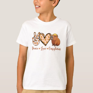 Peace Liebe Capybara Meme Capy Lover Kawaii Amine T-Shirt