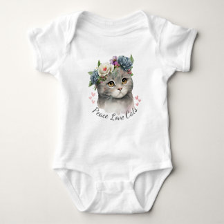 Peace Liebe Cats Bodysuit Baby Strampler