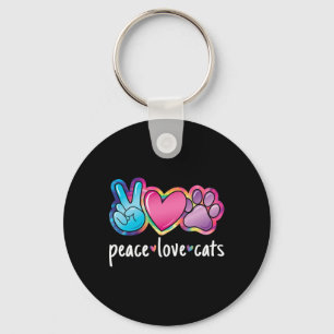 Peace Liebe Cats Niedlich Katzenkätzchen Lover Paw Schlüsselanhänger