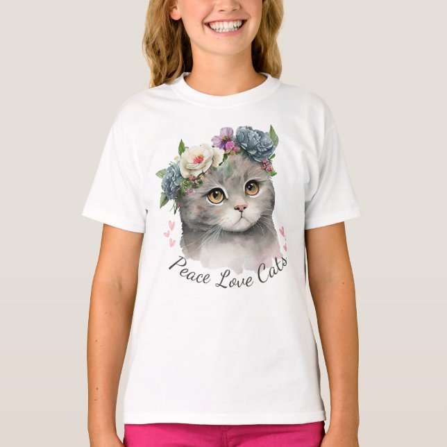 Peace Liebe Cats T-Shirt (Vorderseite)