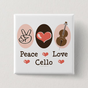 Peace Liebe Cello Button