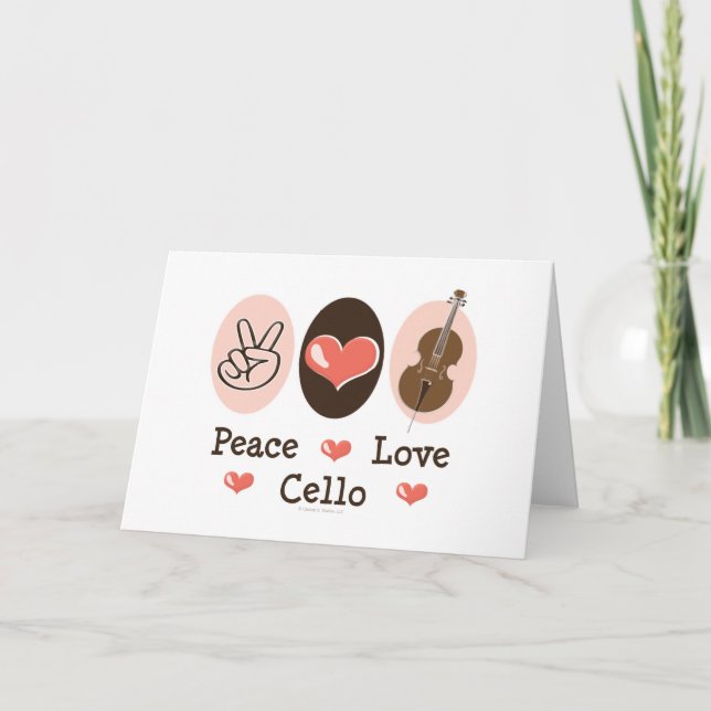 Peace Liebe Cello Grußkarte Karte (Vorderseite)