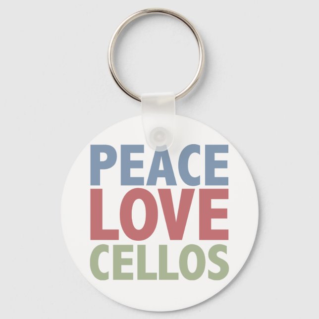 Peace Liebe Cellos Schlüsselanhänger (Vorderseite)
