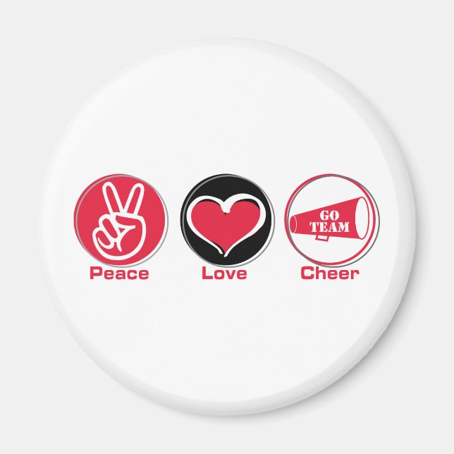 Peace Liebe Cheer Red Magnet (Vorne)