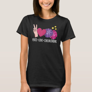 Peace Liebe Cheerleader Cheer Cheerleader Patrioti T-Shirt