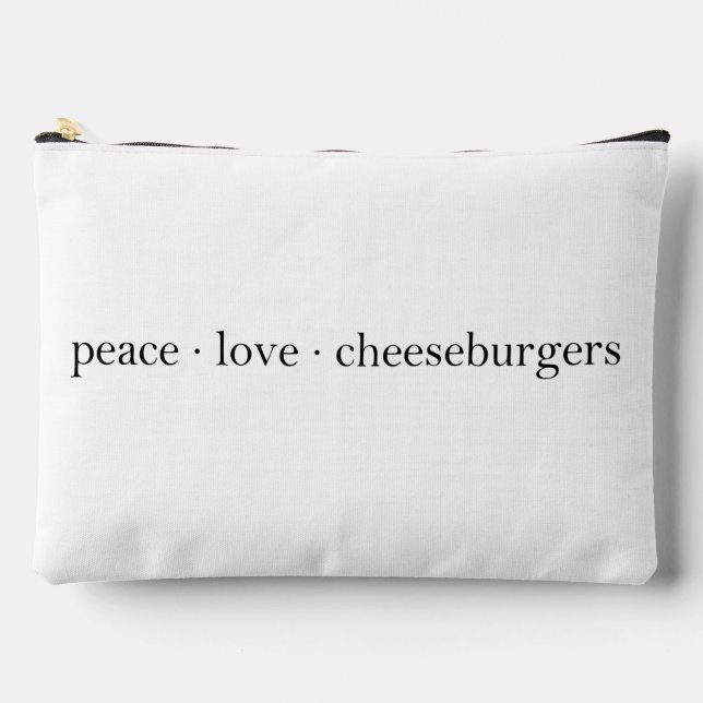 Peace Liebe Cheeseburgers Zubehörtasche (Vorderseite)
