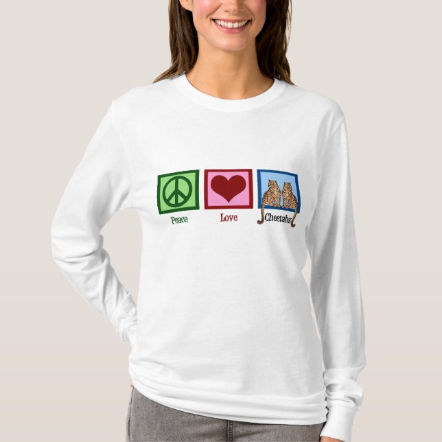 Peace Liebe Cheetahs T-Shirt (Vorderseite)