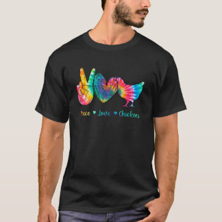 Peace Liebe Chickens Gefärbte Krawatte T-Shirt