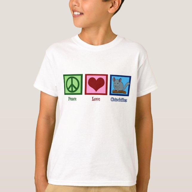 Peace Liebe Chinchillas Kids T-Shirt (Vorderseite)