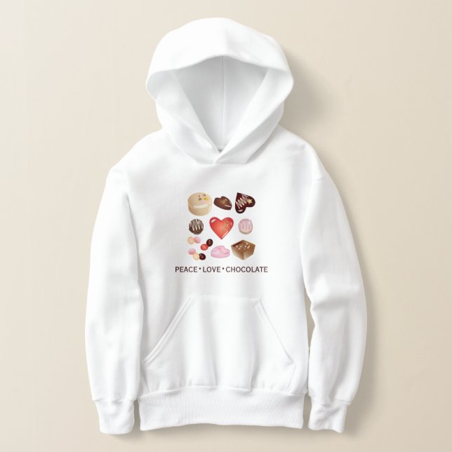 Peace Liebe Chocolate Candy Heart Hoodie (Ablage )