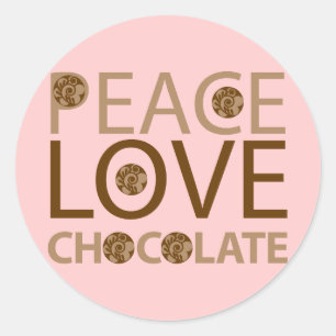 Peace Liebe Chocolate Runder Aufkleber