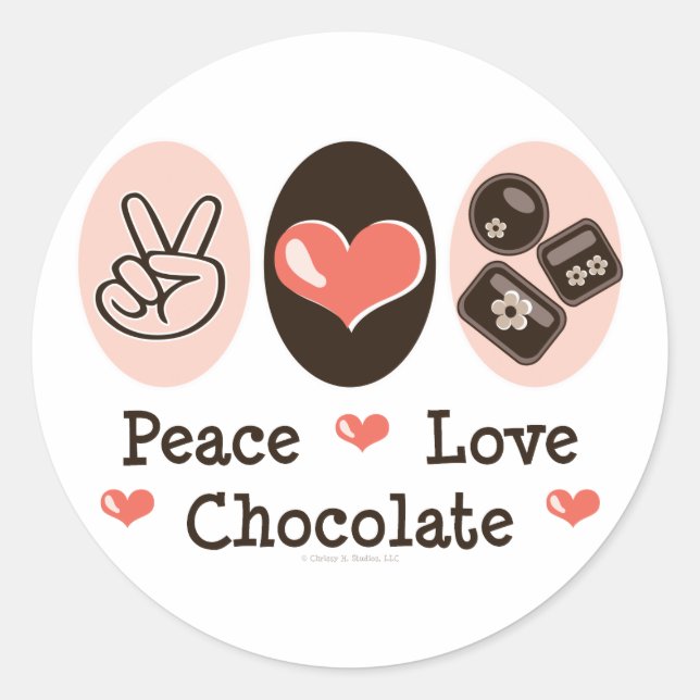 Peace Liebe Chocolate Sticker (Vorderseite)