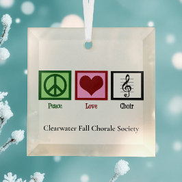 Peace Liebe Chocole Custom Chorale Gruppe Weihnach Ornament Aus Glas