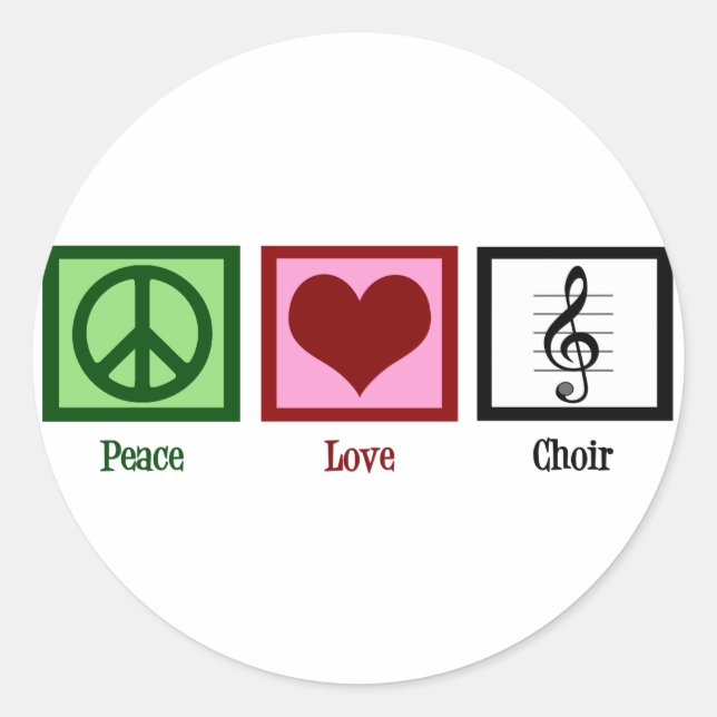 Peace Liebe Choir Runder Aufkleber (Vorderseite)