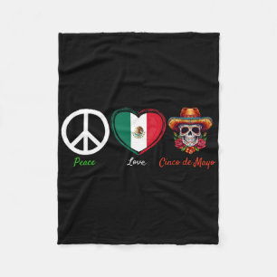 Peace Liebe Cinco De Mayo Fleecedecke