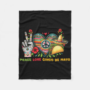 Peace Liebe Cinco De Mayo Lasse Fiesta zum mexikan Fleecedecke