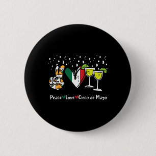 Peace Liebe Cinco De Mayo Party Fiesta Mexikanisch Button