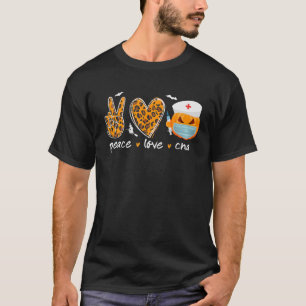 Peace Liebe CNA Nurse Pumpkin Halloween Apparel Le T-Shirt