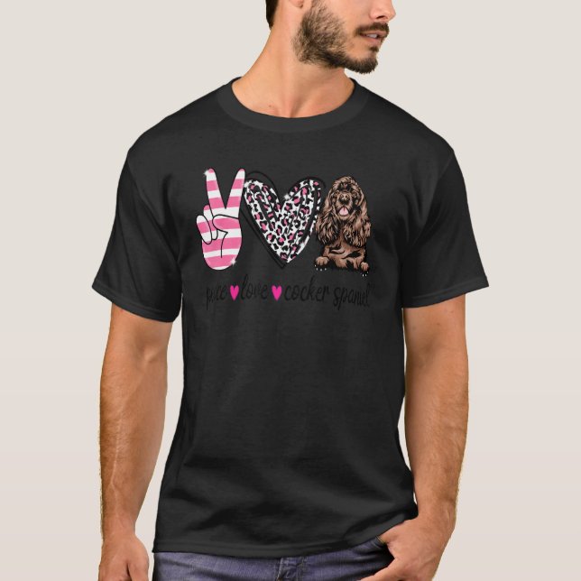 Peace Liebe Cocker Spaniel Cocker Spaniel Dog Mama T-Shirt (Vorderseite)