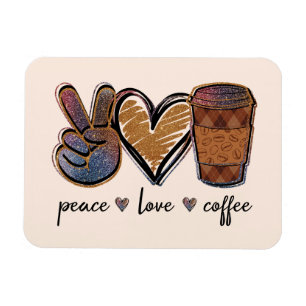 Peace Liebe Coffee Magnet