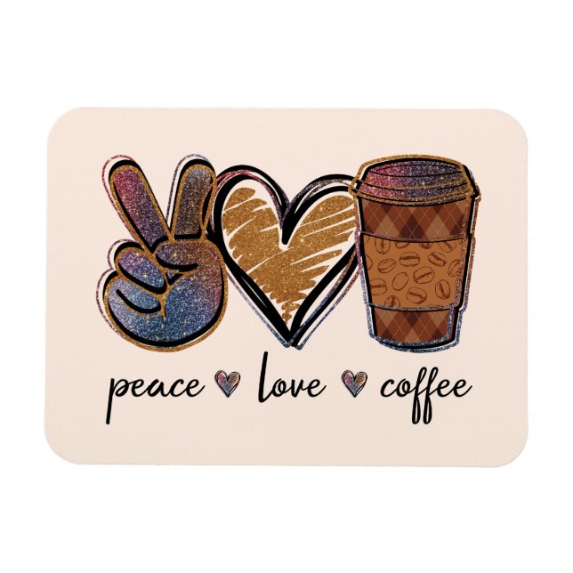 Peace Liebe Coffee Magnet (Horizontal)