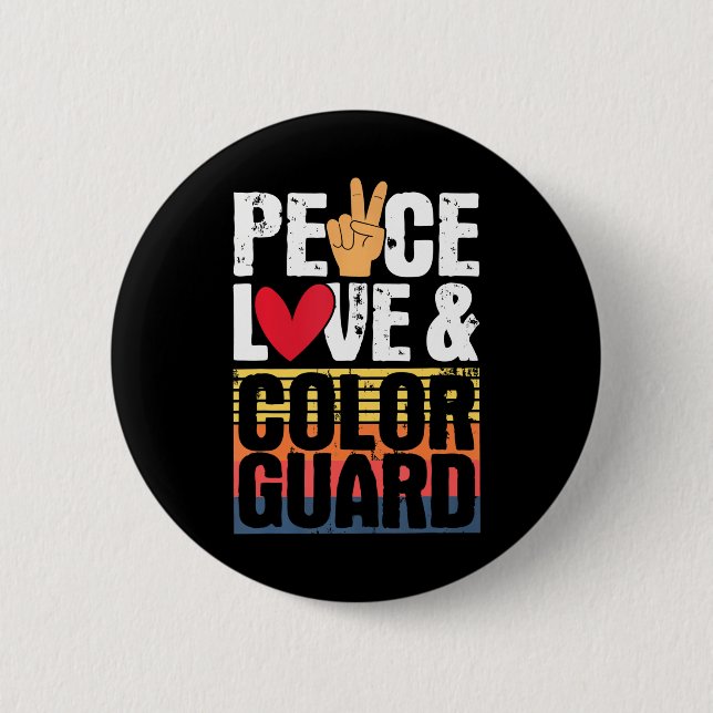 Peace Liebe & Color Guard - Marching Band Lover Button (Vorderseite)