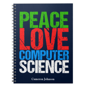 Peace Liebe Computer Science Custom Programmer Notizblock