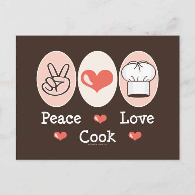 Peace Liebe Cook Postcard Postkarte (Vorderseite)