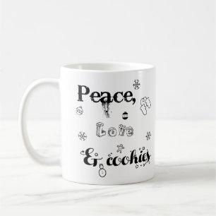 Peace Liebe & Cookies Weihnachtsgeschenke Tasse