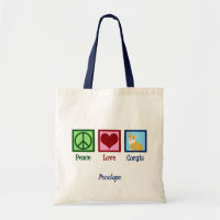 Peace Liebe Corgis Niedlich Monogram
