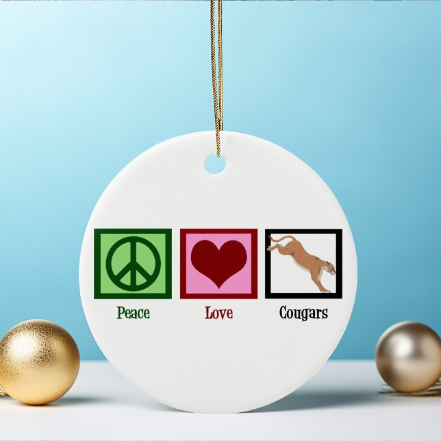 Peace Liebe Cougars Keramik Ornament (Von Creator hochgeladen)