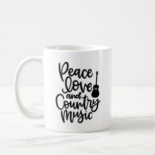 Peace Liebe & Country Music mit Gitarre Kaffeetasse