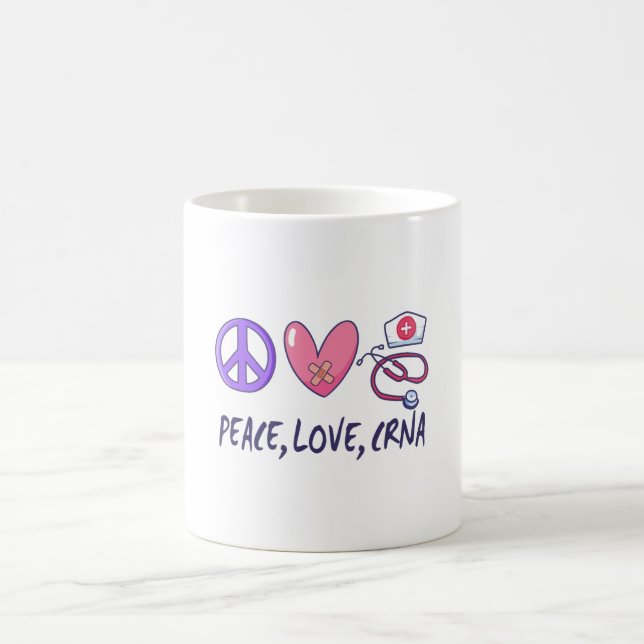 Peace Liebe CRNA Nurse Kaffeetasse (Mittel)