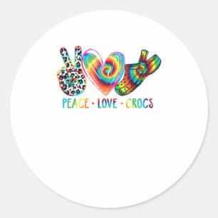 Peace Liebe Crocs Funny Gift Runder Aufkleber