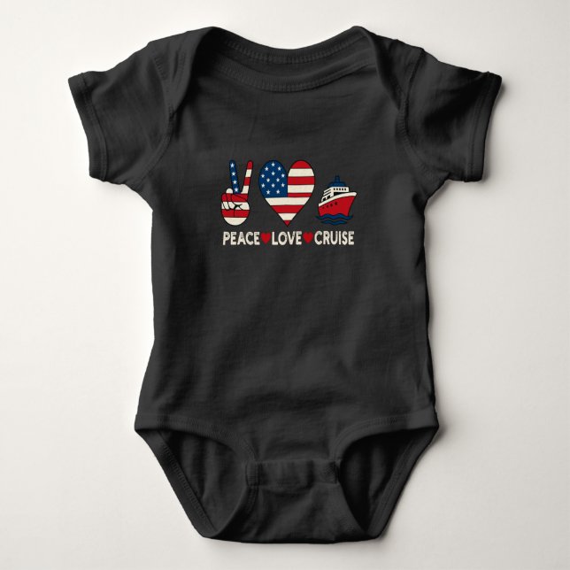 Peace Liebe Cruise USA Vacation Vibes Baby Strampler (Vorderseite)