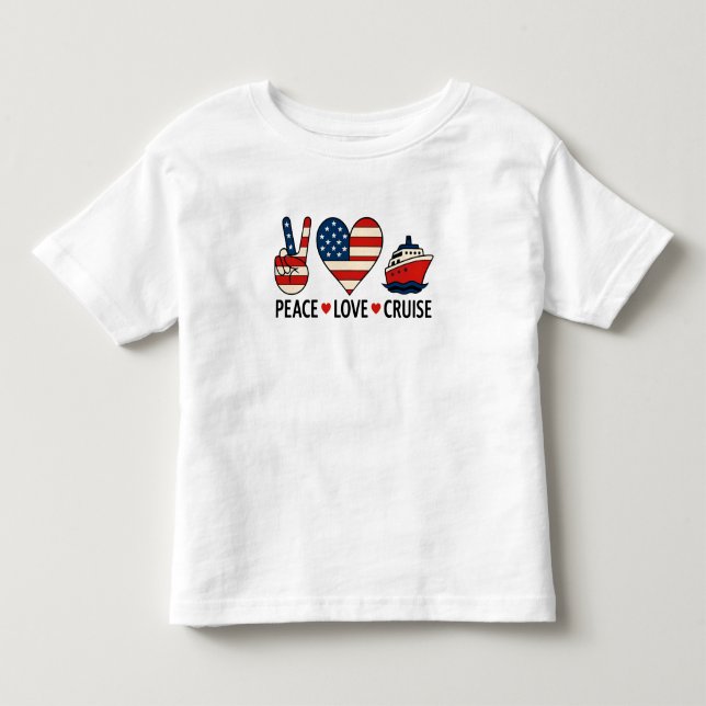 Peace Liebe Cruise USA Vacation Vibes Kleinkind T-shirt (Vorderseite)