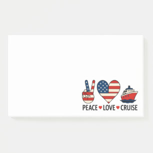 Peace Liebe Cruise USA Vacation Vibes Post-it Klebezettel