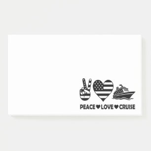Peace Liebe Cruise USA Vacation Vibes Post-it Klebezettel