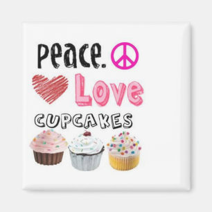 Peace Liebe Cupcakes cake design Magnet